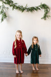 Velvet Fawn Samantha Dress | Cranberry Velvet