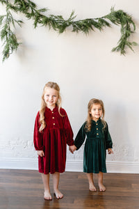 Velvet Fawn Samantha Dress | Cranberry Velvet