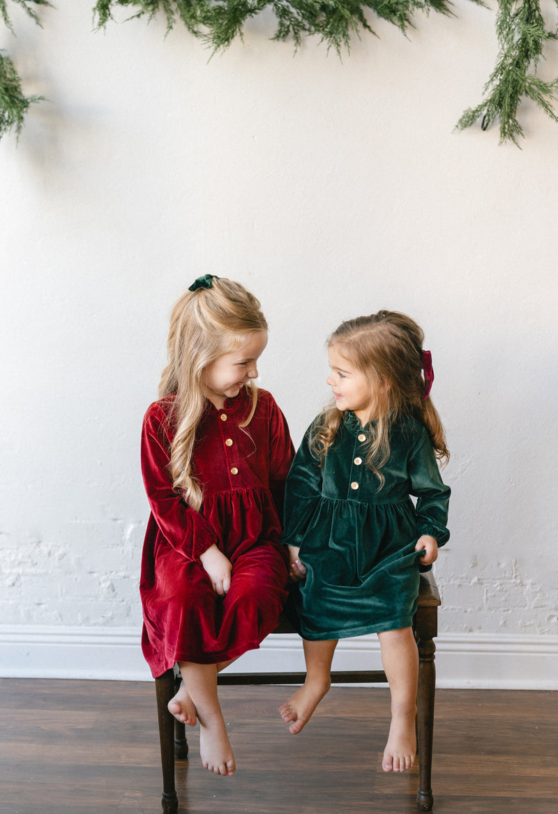 Velvet Fawn Samantha Dress | Cranberry Velvet