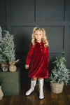 Velvet Fawn Samantha Dress | Cranberry Velvet