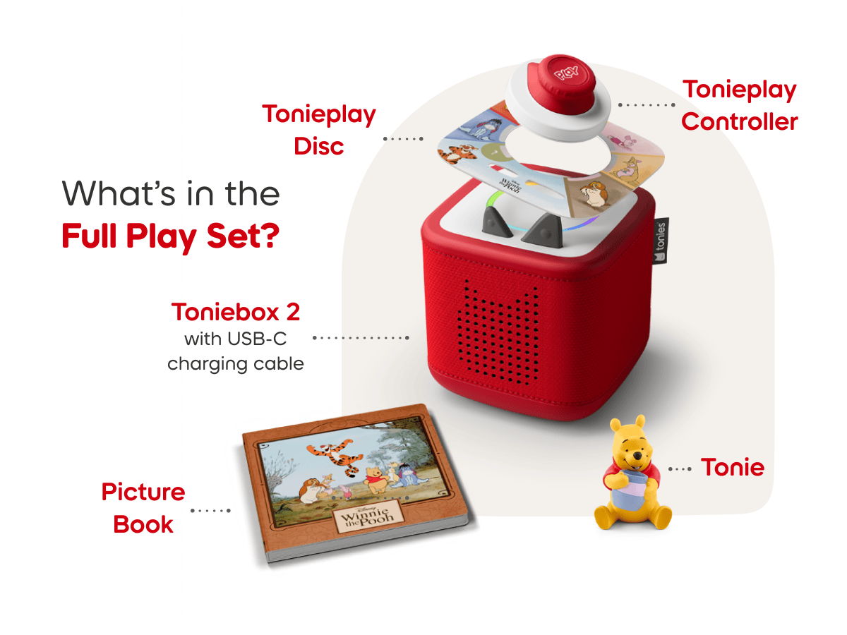 Tonies Disney Winnie the Pooh Toniebox 2 Play Set - Sunset Red