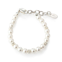 Cherished Moments - Sterling Silver Pearl Bracelet for Baby Girls Shower Gift