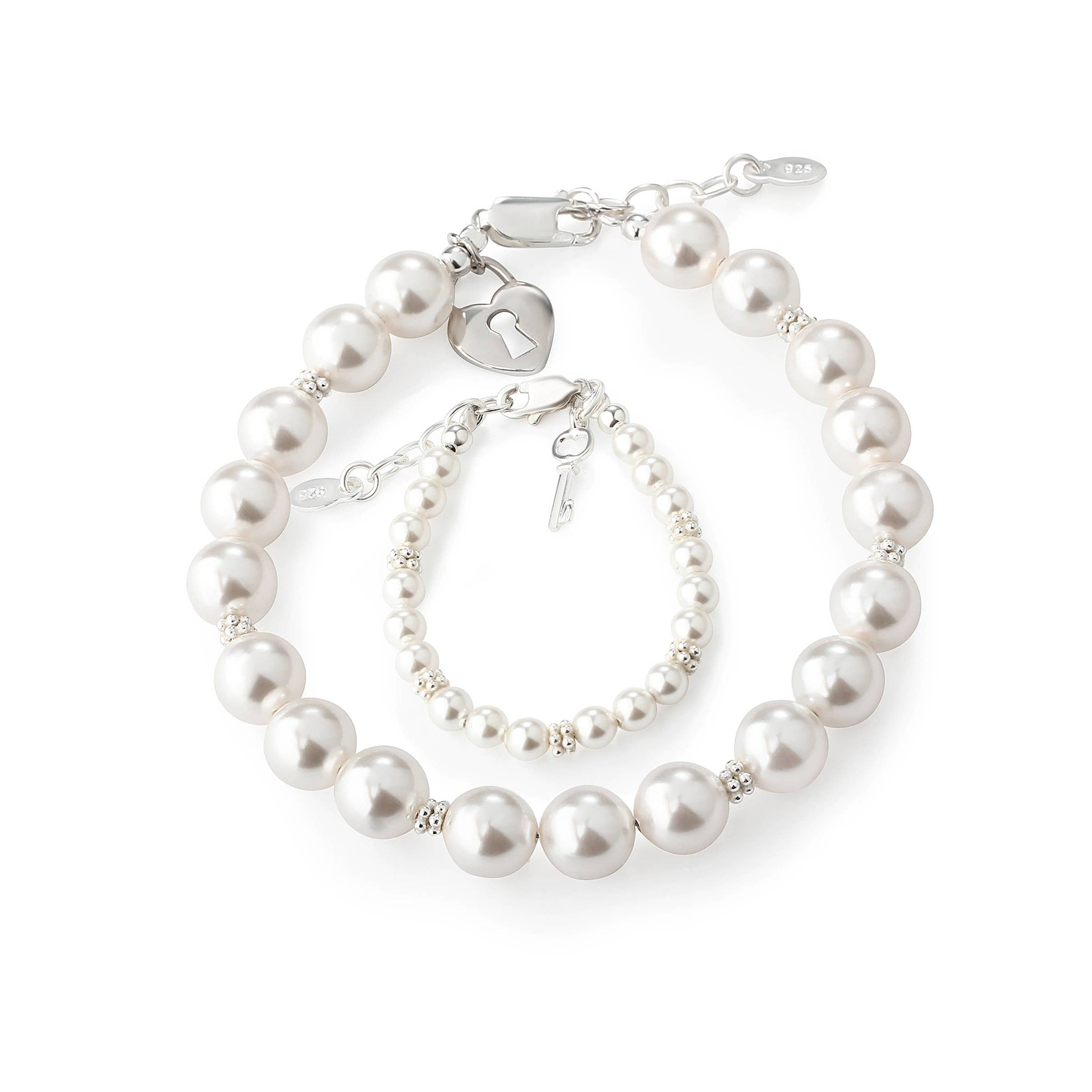 Cherished Moments - Mom and Me 2-Piece Bracelet Set Key To Heart Baby Bracelet