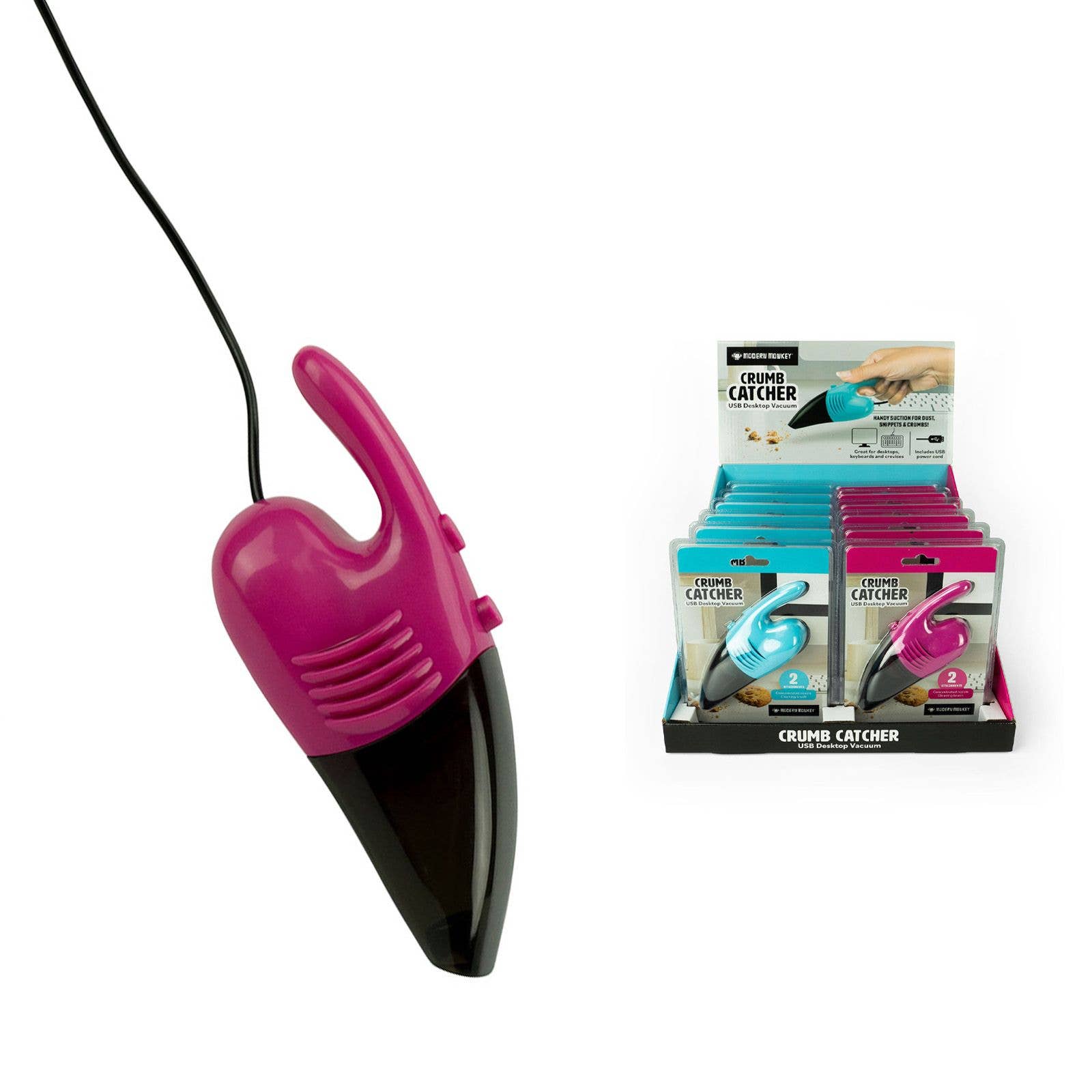 DM Merchandising - Modern Monkey Crumb Catcher USB Desktop Vacuum