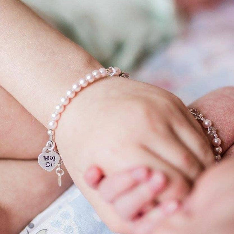 Cherished Moments Big Sis (Pink) Sterling Silver Big Sis Child's Bracelet: Medium 1-5 Years