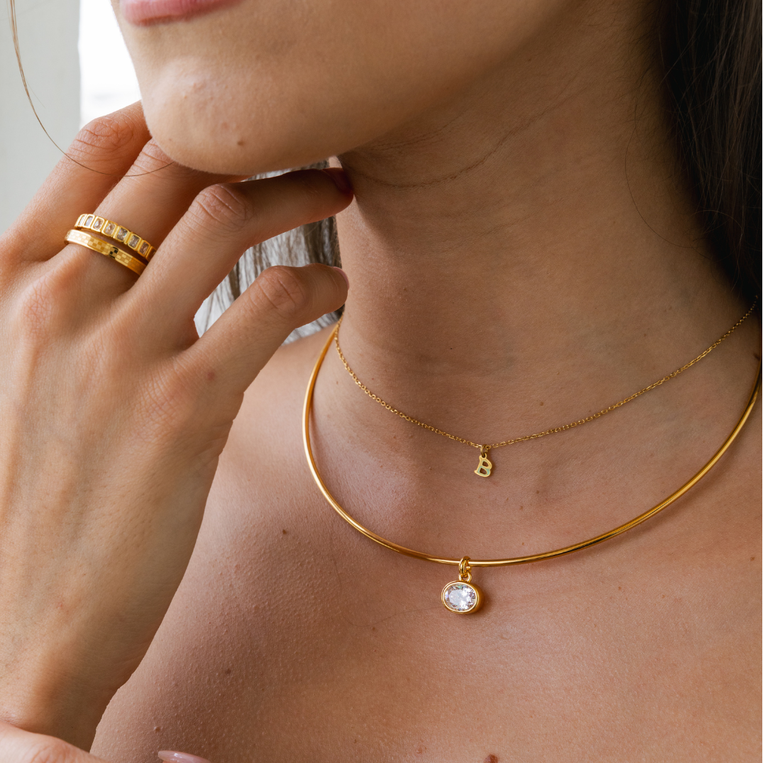 Brenda Grands Waterproof Jewelry - Waterproof Dainty Gold Initial Necklace