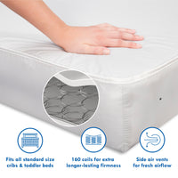 DaVinci Deluxe Coil Dual-sided Crib & Toddler Mattress | Extra firm | GREENGUARD Gold Certified | Waterproof