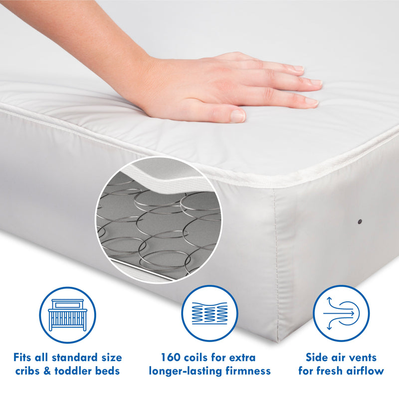 DaVinci Deluxe Coil Dual-sided Crib & Toddler Mattress | Extra firm | GREENGUARD Gold Certified | Waterproof