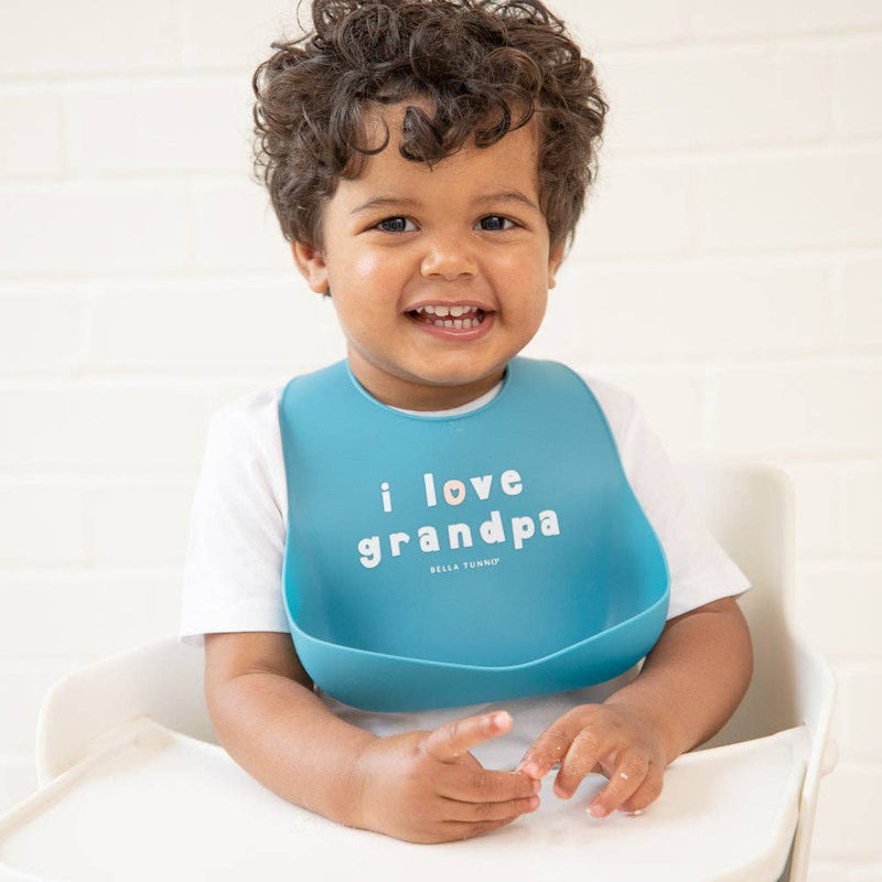 Bella Tunno Love Grandpa Wonder Bib: Blue