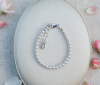 Cherished Moments - Sterling Silver Baby's 1st Pearls Bracelet Keepsake Gift