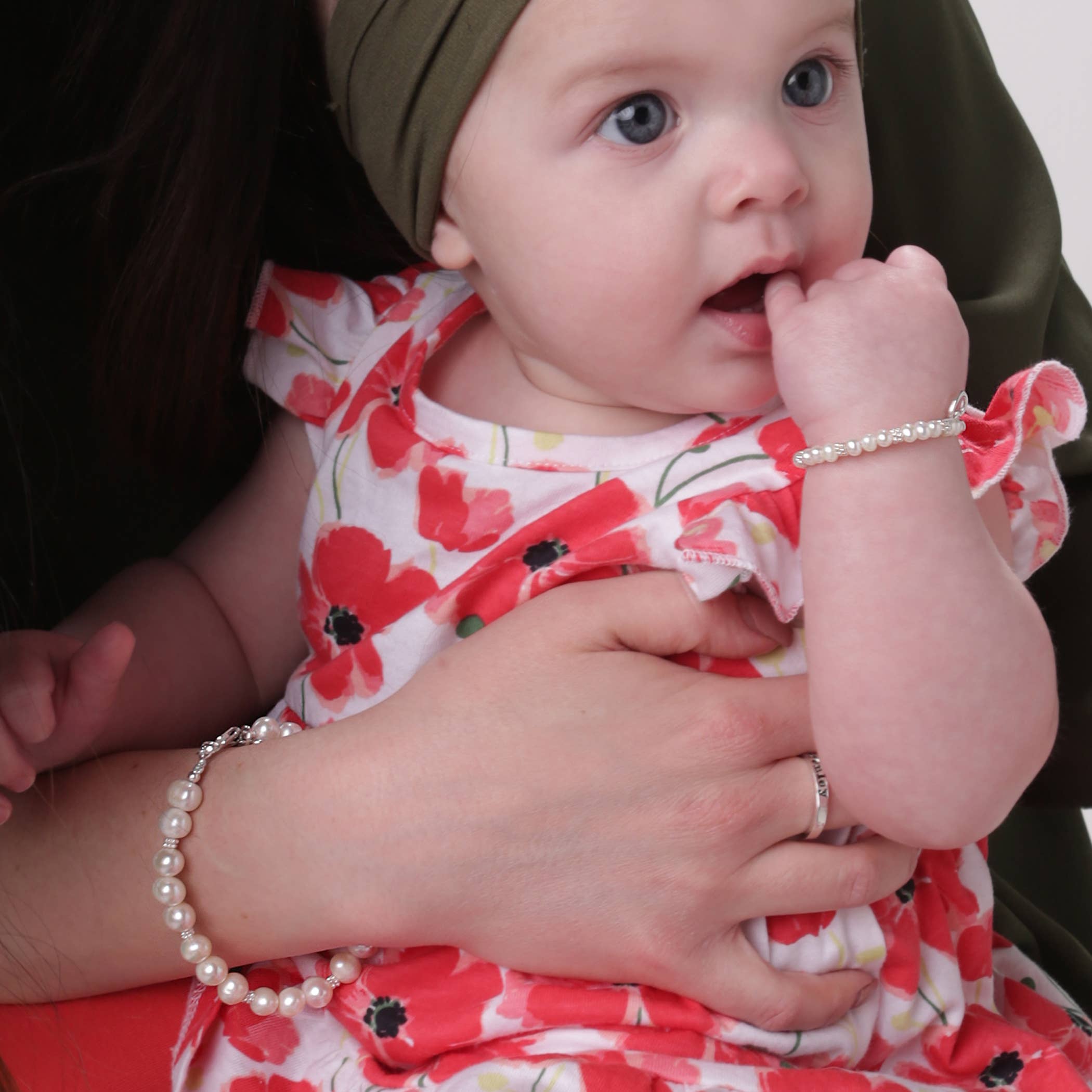 Cherished Moments - Mom And Me 2-Piece Bracelet Set-Hearts Entwined Baby Gift