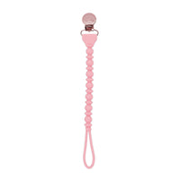 Itzy Ritzy Sweetie Strap Silicone One-Piece Pacifier Clips Pink Beaded