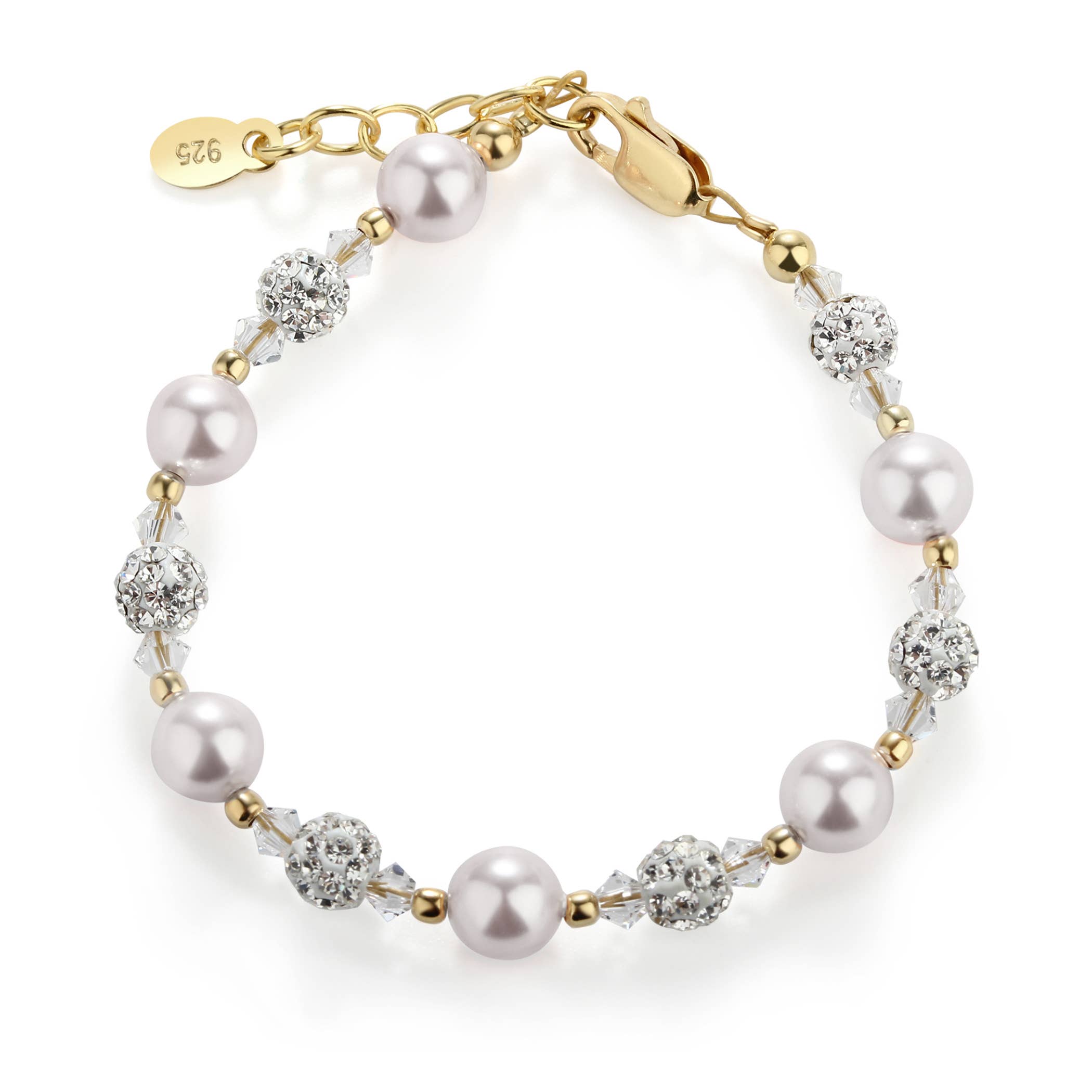 Cherished Moments - Children's 14K Gold Plated Pearl Baby Bracelet Kids Jewelry