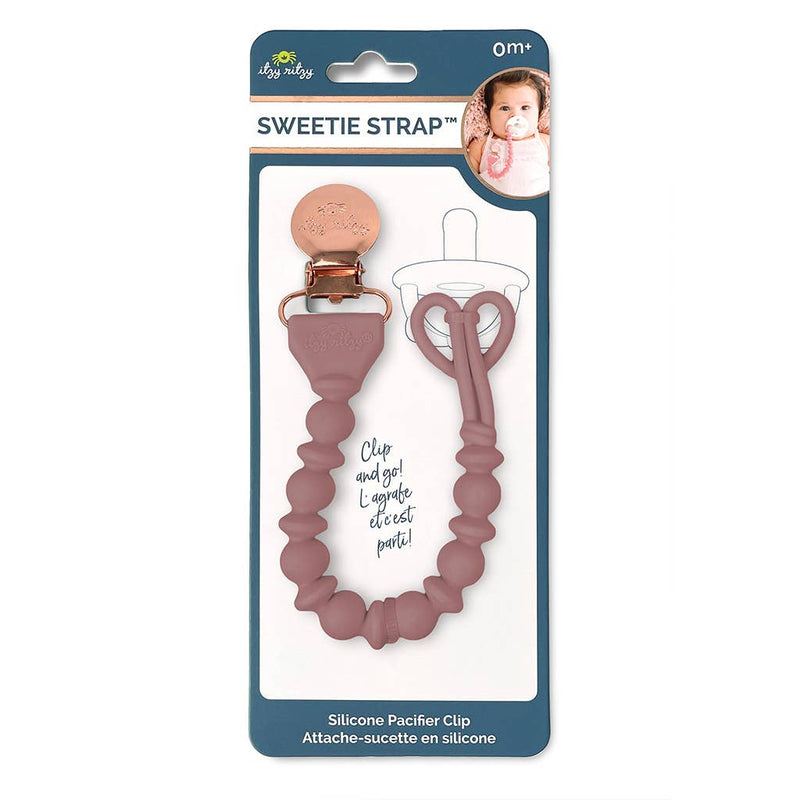 Itzy Ritzy Sweetie Strap Silicone One-Piece Pacifier Clips