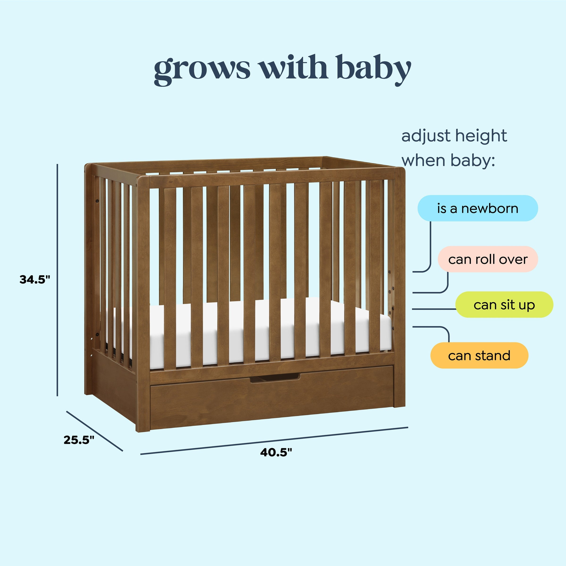 DaVinci Colby 4-in-1 Convertible Mini Crib with Trundle
