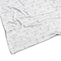 Sugar + Maple Plush Minky Fleece Personalized Blanket | Ballerina Bows