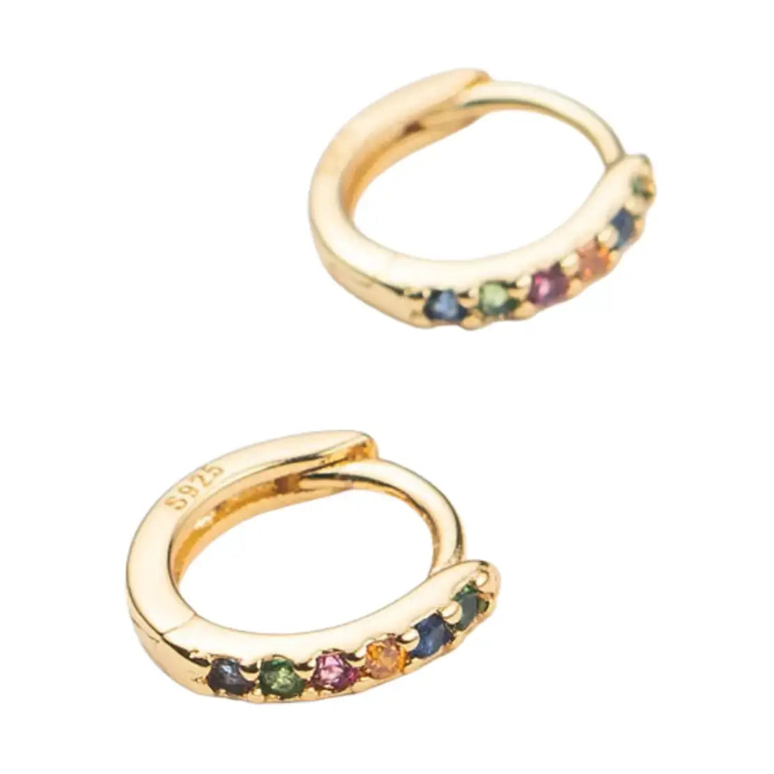 Brenda Grands Waterproof Jewelry - 18k Gold Crystal Huggies