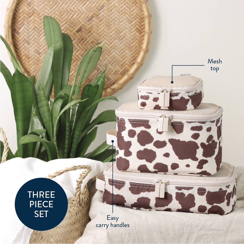 Itzy Ritzy Giddy Up! Cow Print Pack Like a Boss Packing Cubes