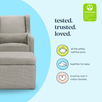 DaVinci Adrian Swivel Glider with Storage Ottoman | Water Repellent & Stain Resistant fabric