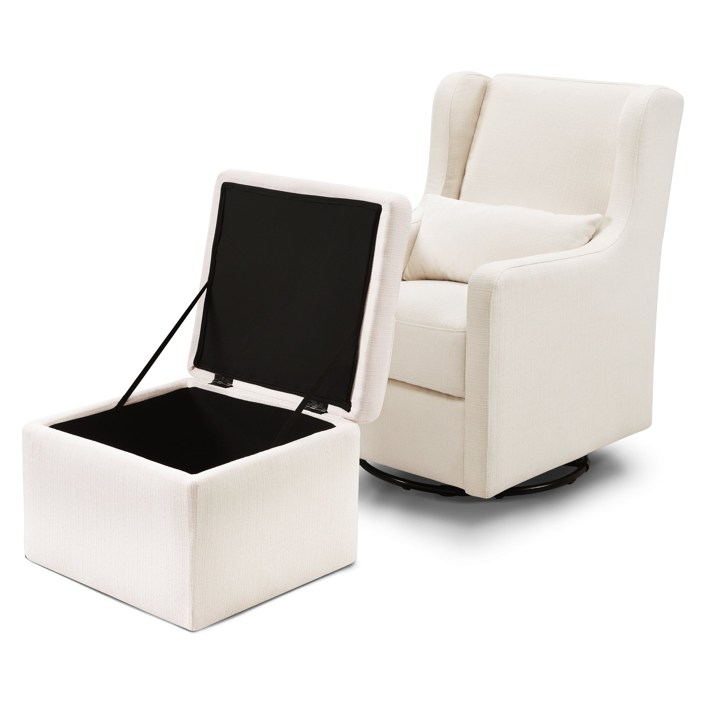 DaVinci Adrian Swivel Glider with Storage Ottoman | Water Repellent & Stain Resistant fabric