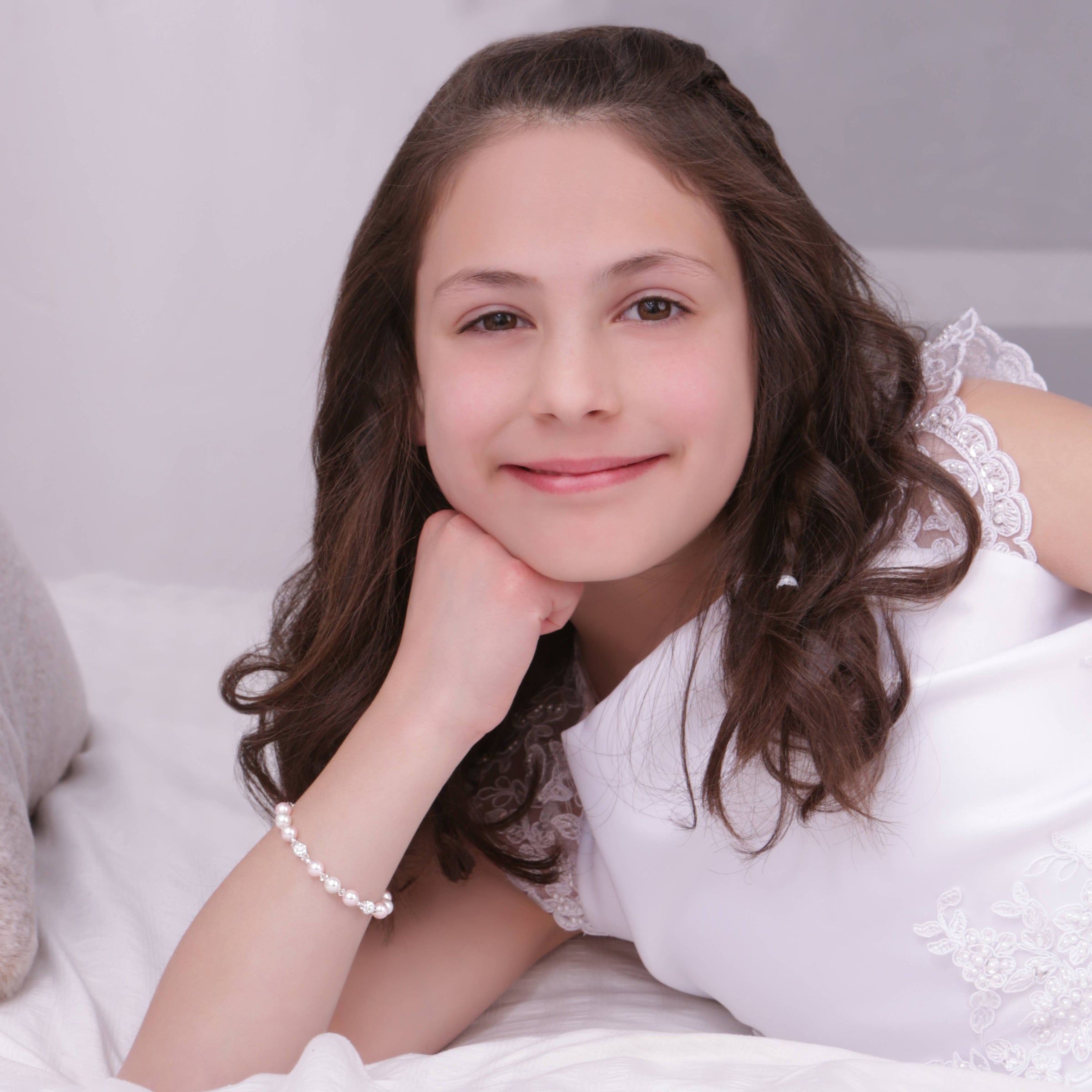 Cherished Moments - Kid's Sterling Silver White Pearl Baby or Child's Bracelet