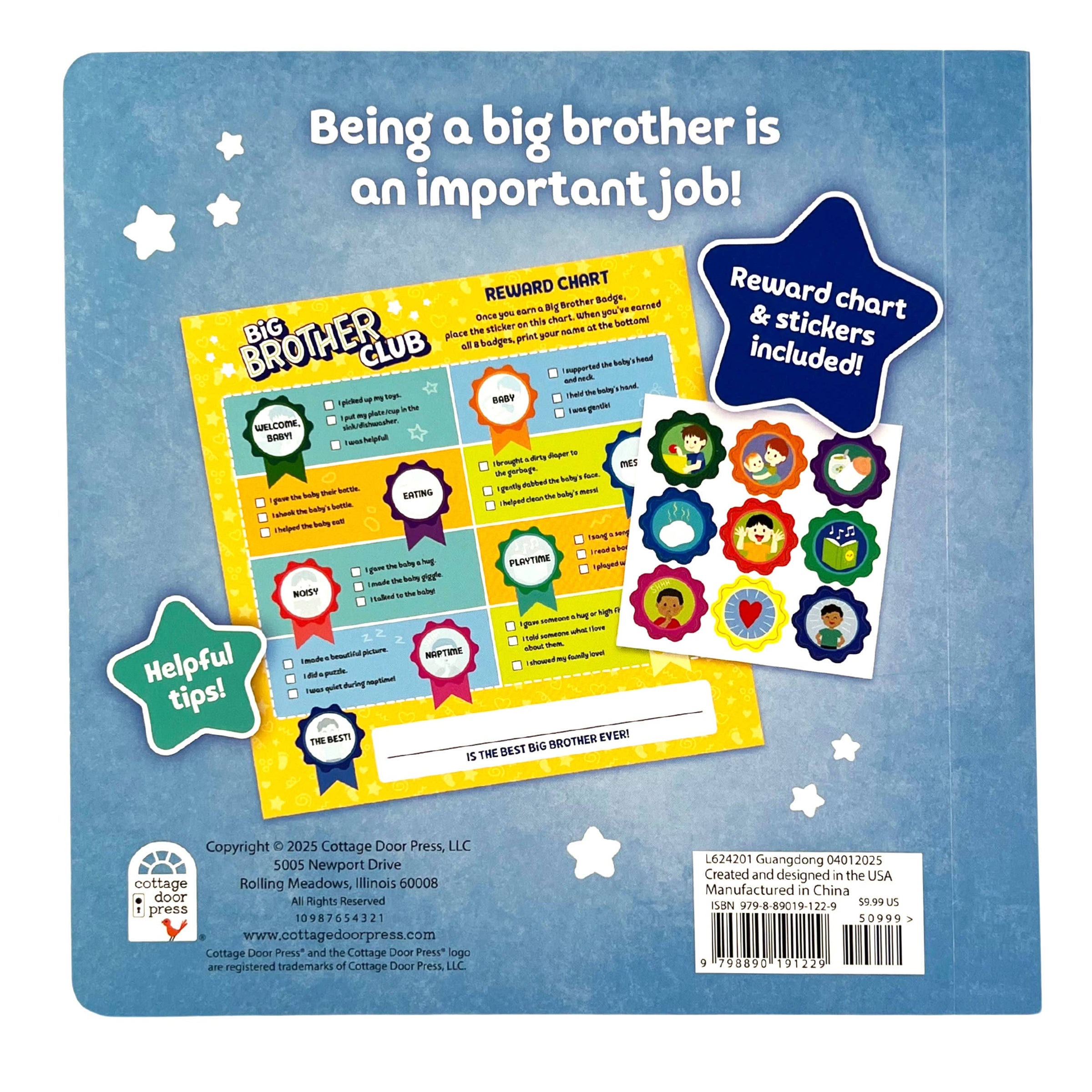 Cottage Door Press - Big Brother Club Board Book with Reward Chart & Stickers