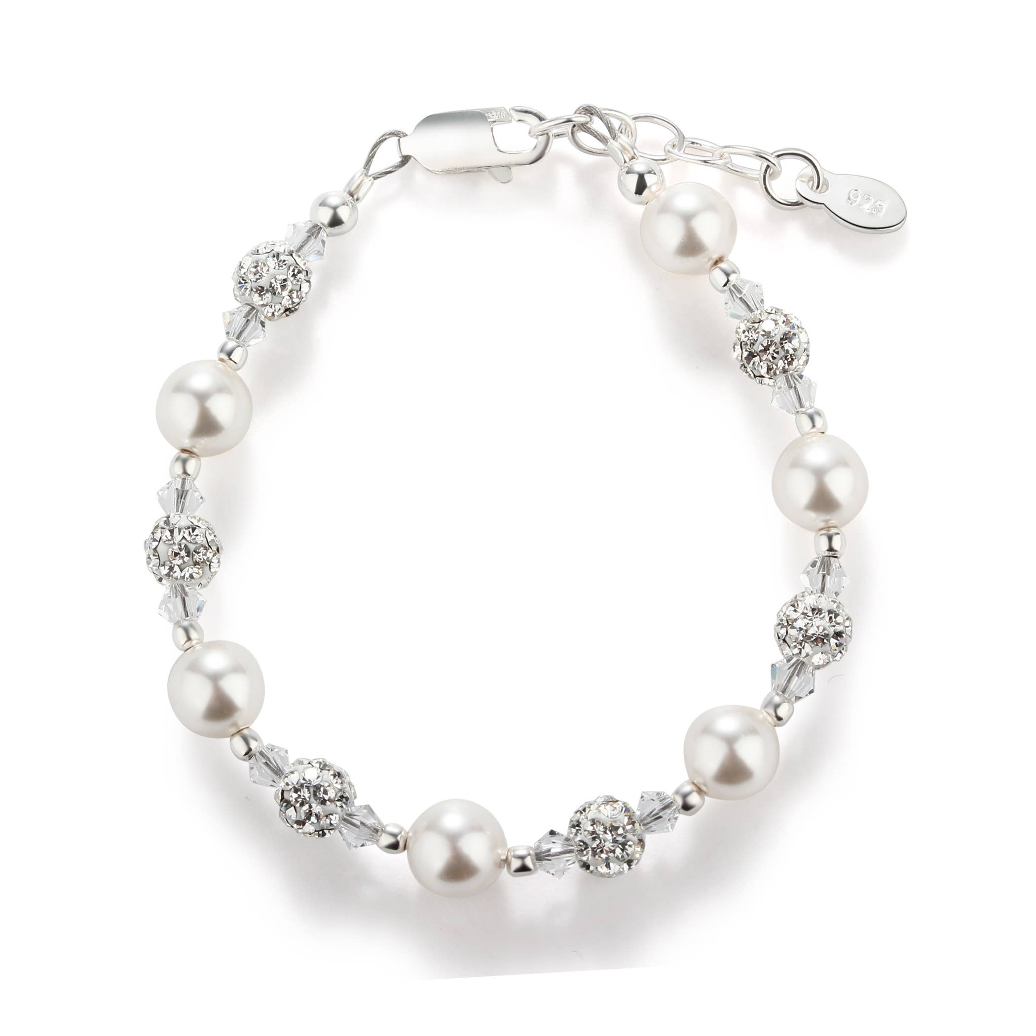 Cherished Moments - Kid's Sterling Silver White Pearl Baby or Child's Bracelet
