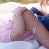 Cherished Moments Mom and Me 2-Piece Bracelet Set - Silver Hearts Baby Gift: SM (0-12 months)