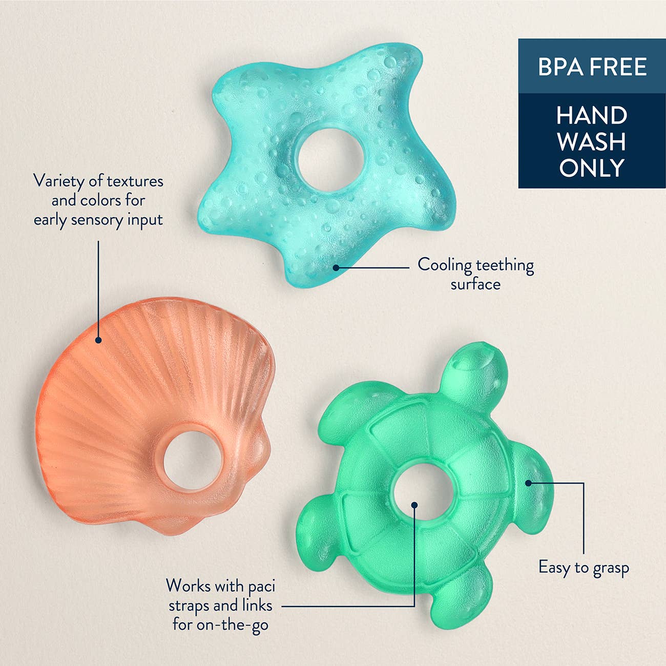 Itzy Ritzy -  Cutie Coolers™ Water Filled Teethers (3-pack)