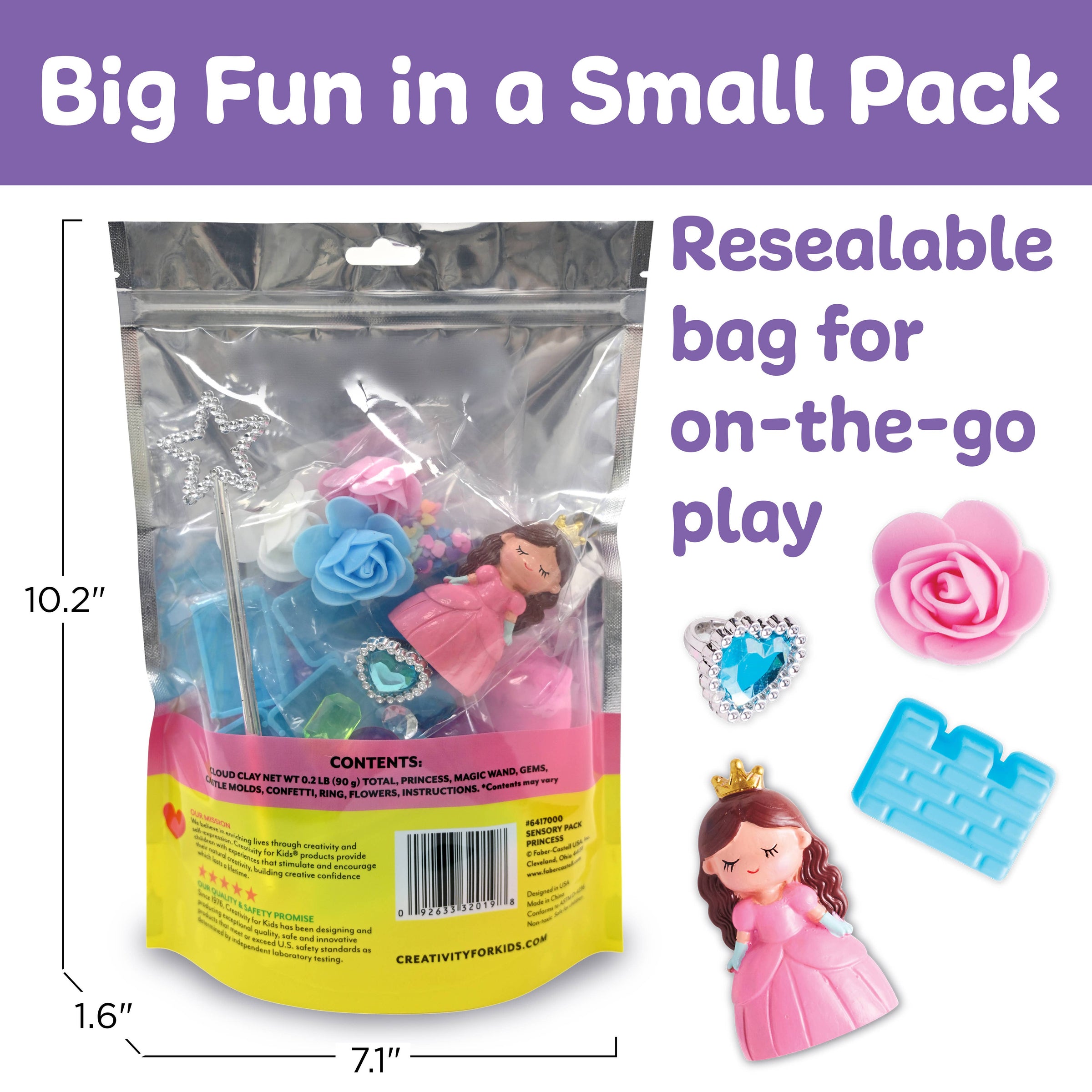 Faber-Castell / Creativity for Kids - Sensory Pack Princess On the Go Play Set for Kids