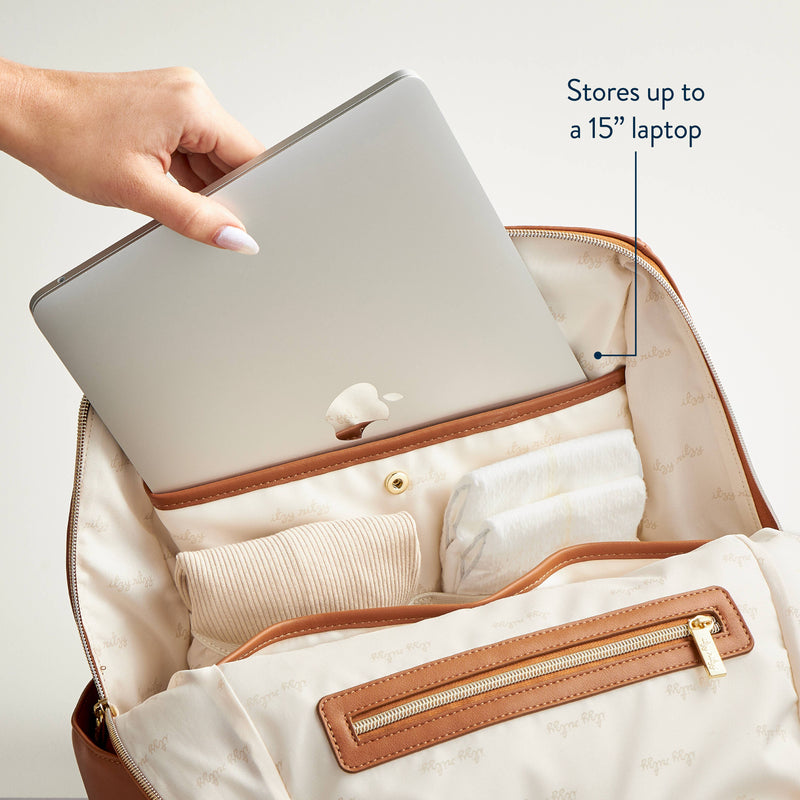 Itzy Ritzy Eras Backpack™ Diaper Bag: Cognac