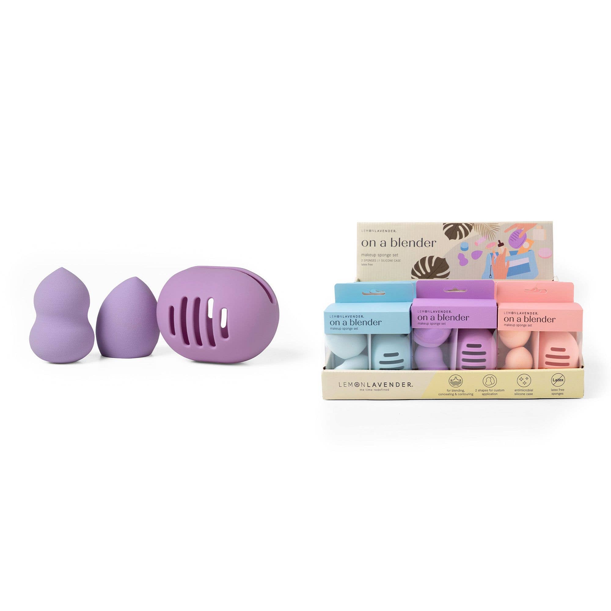 DM Merchandising - Lemon Lavender On a Blender Makeup Sponges and Case
