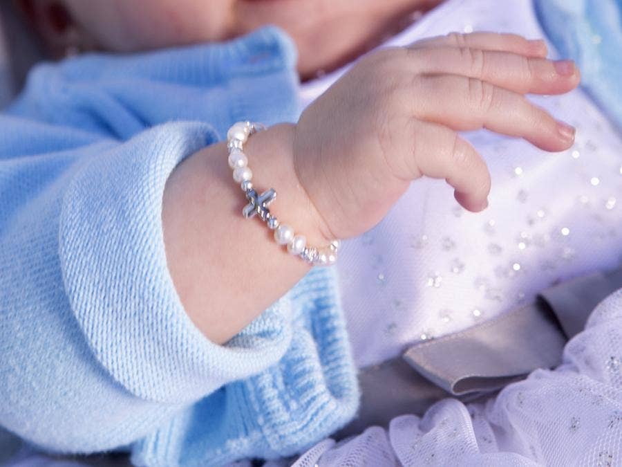 Cherished Moments - Kids Sterling Silver Cross Bracelet Baptism & Communion Gift