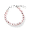 Cherished Moments Sterling Silver Pink Pearl Baby Girl & Children's Bracelet: Medium 1-5 Years