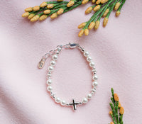 Cherished Moments - Kids Sterling Silver Cross Bracelet Baptism & Communion Gift