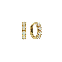 Brenda Grands Jewelry - 18K Gold Opal Huggies