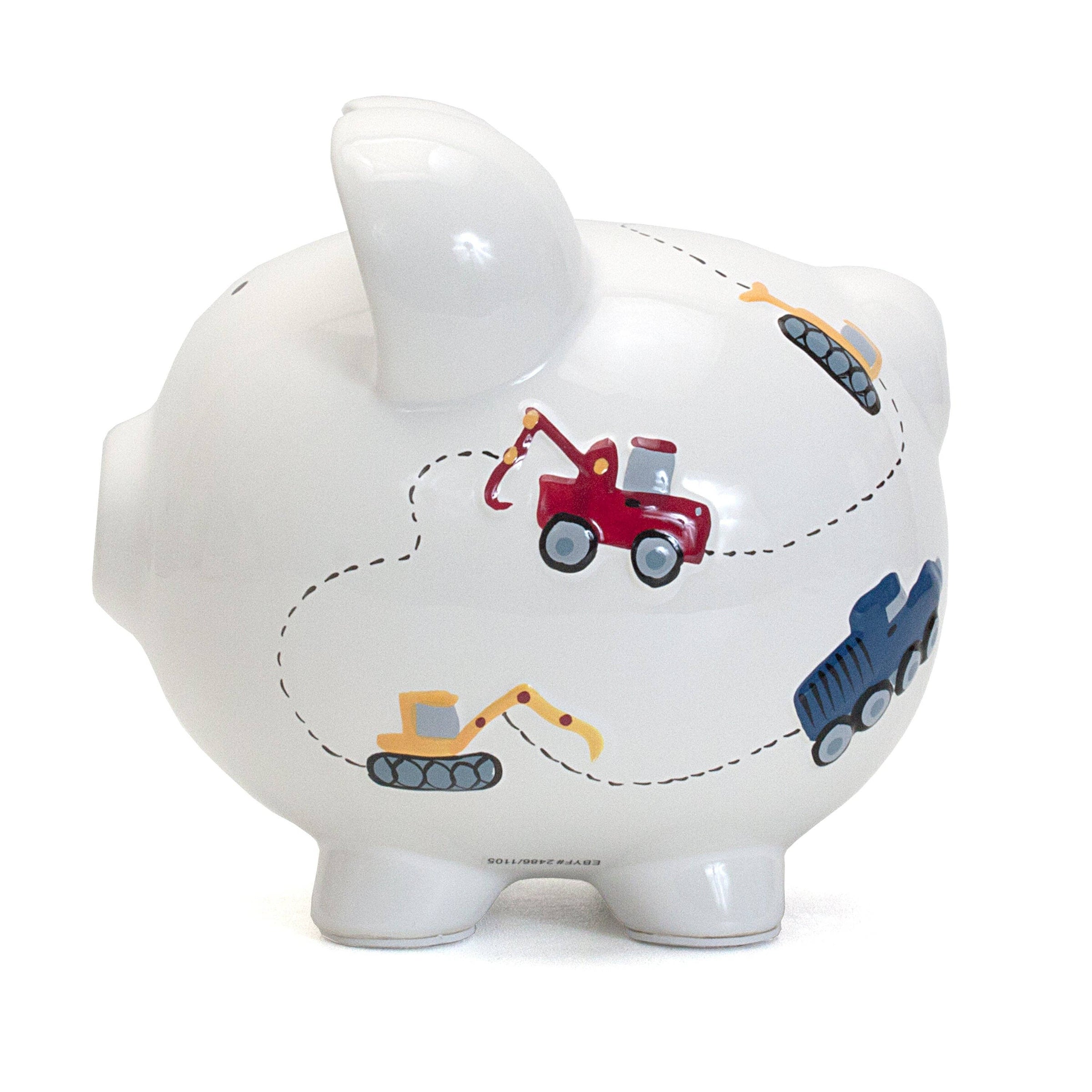 Child To Cherish® - White Construction Large Piggy Bank
