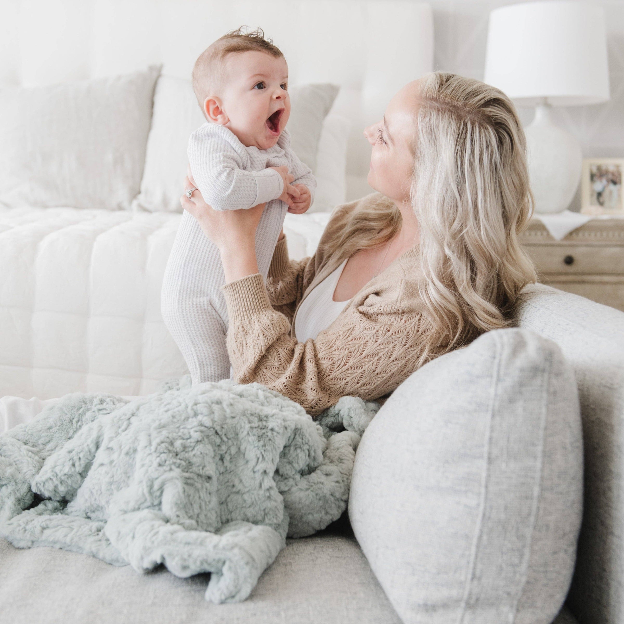 Saranoni Dream Receiving Blankets | Heather Blue