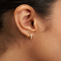 Brenda Grands Waterproof Jewelry - 18k Gold Crystal Huggies