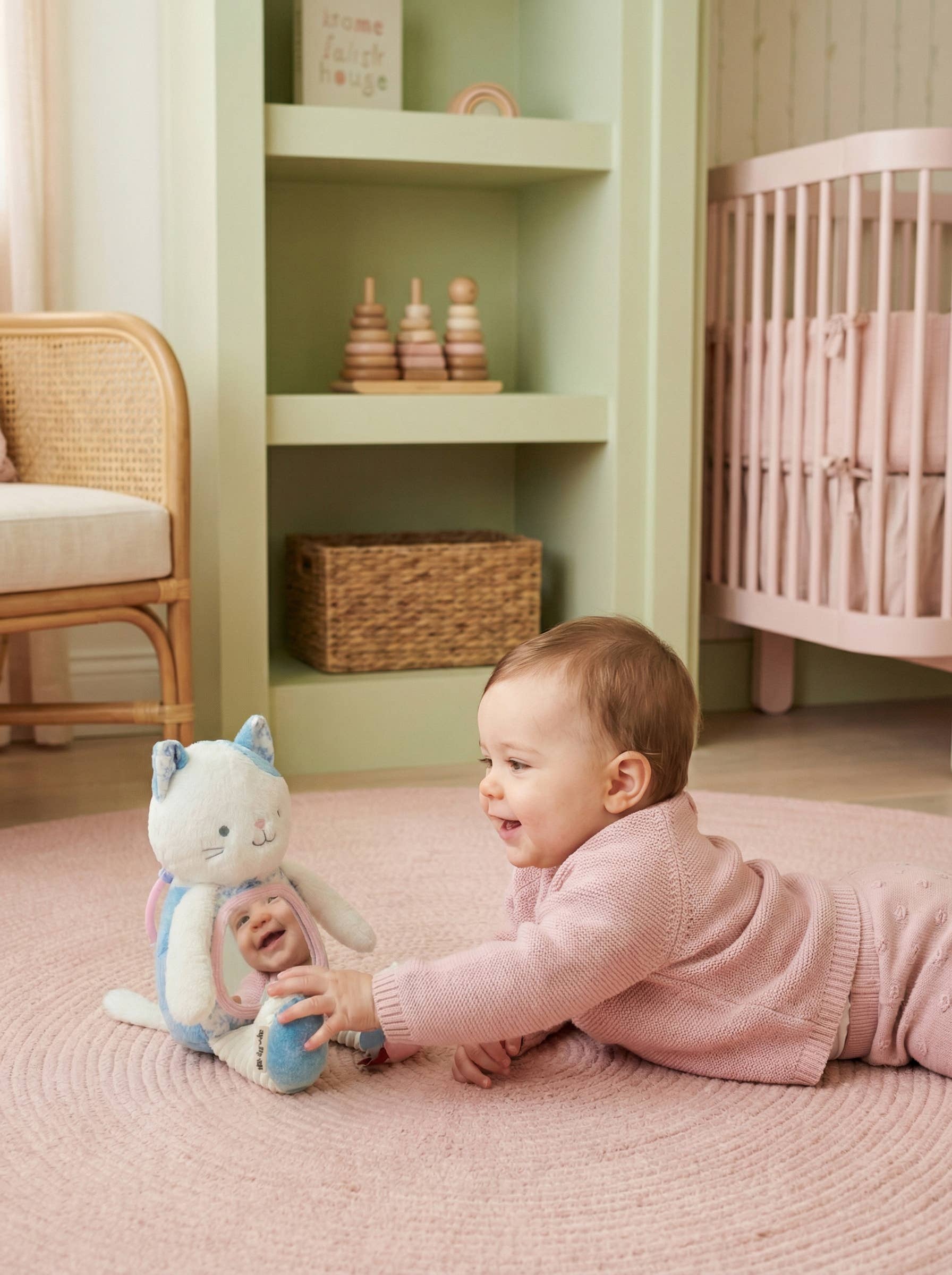Itzy Ritzy Itzy Bitzy Mirror™ Sensory Tummy Time Mirror | Kitty