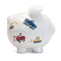 Child To Cherish® - White Construction Large Piggy Bank
