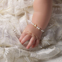 Cherished Moments 14K Gold-Plated Baby Cross Bracelet Baptism & Communion Gift: Small 0-12m