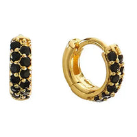 Brenda Grands Waterproof Jewelry - 18k Gold Crystal Huggies