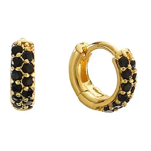 Brenda Grands Waterproof Jewelry - 18k Gold Crystal Huggies