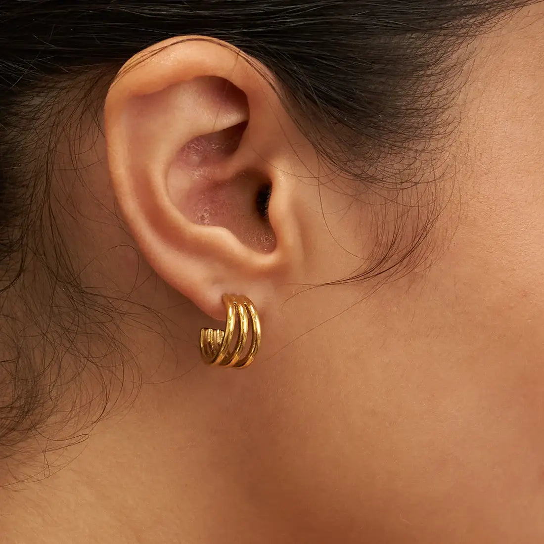 Brenda Grands Jewelry - 18K Gold Triple Mini Hoops