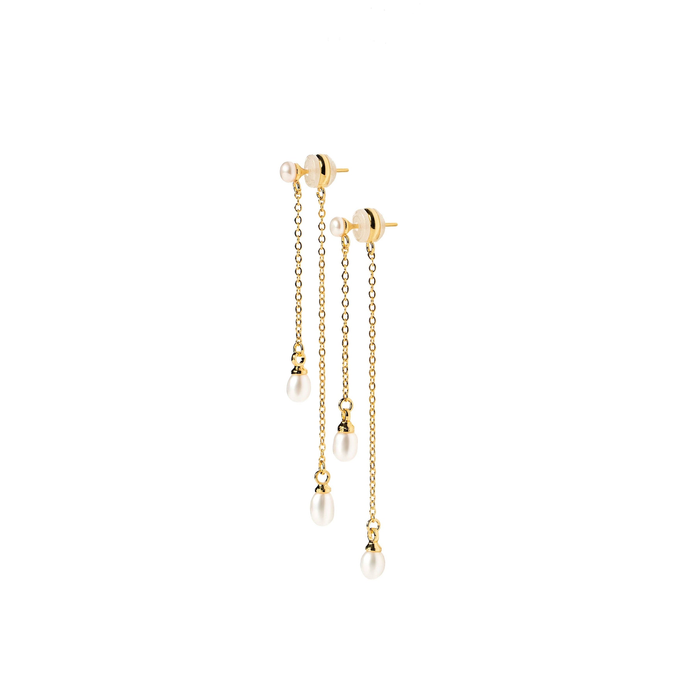 Brenda Grands Waterproof Jewelry - 18K Gold Pearl Drop Earrings