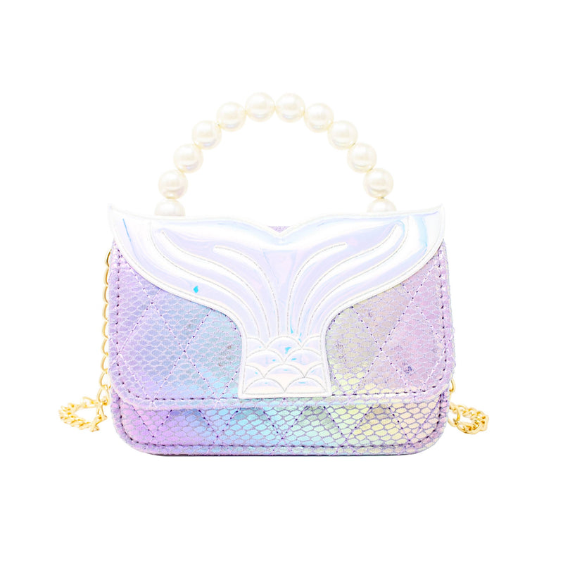 Tiny Treats Mermaid Tail Pearl Handle Bag: Blue