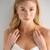 Brenda Grands Waterproof Jewelry - 18K Gold Chunky Paperclip Chain Necklace