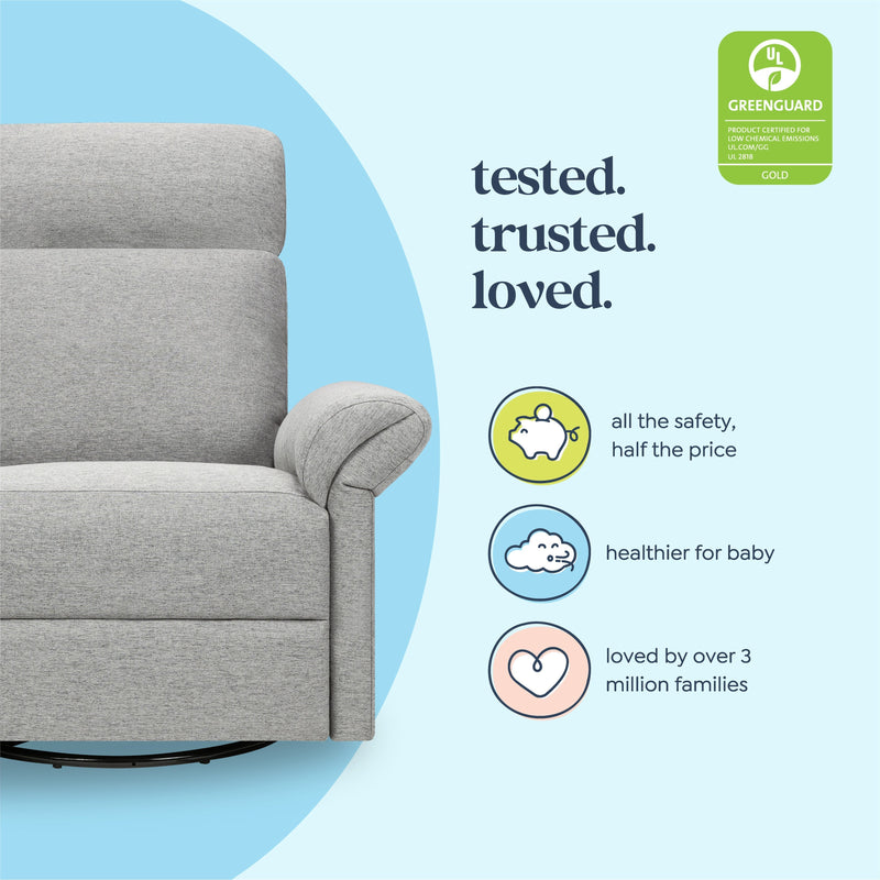 DaVinci Suzy Flex Recliner and Swivel Glider | Adjustable Headrest and Armrests