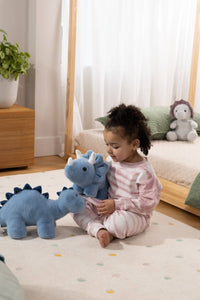 Coco Village - Dino Plush Toy - Blue Triceratop